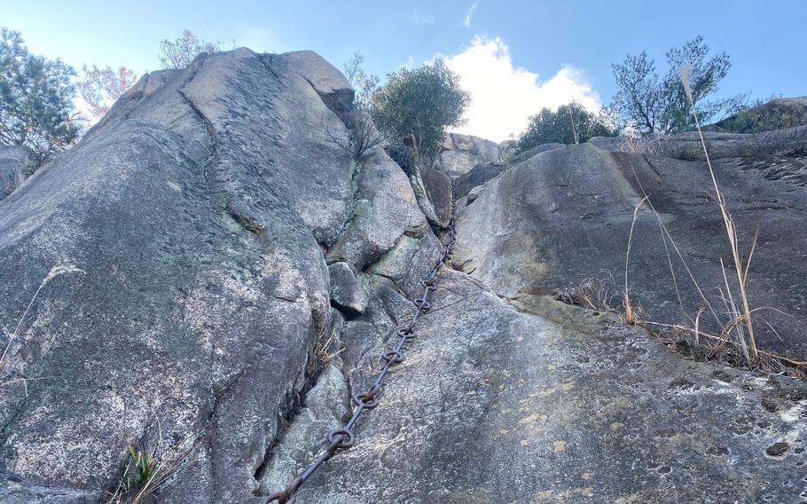 A giant rock for climbing.